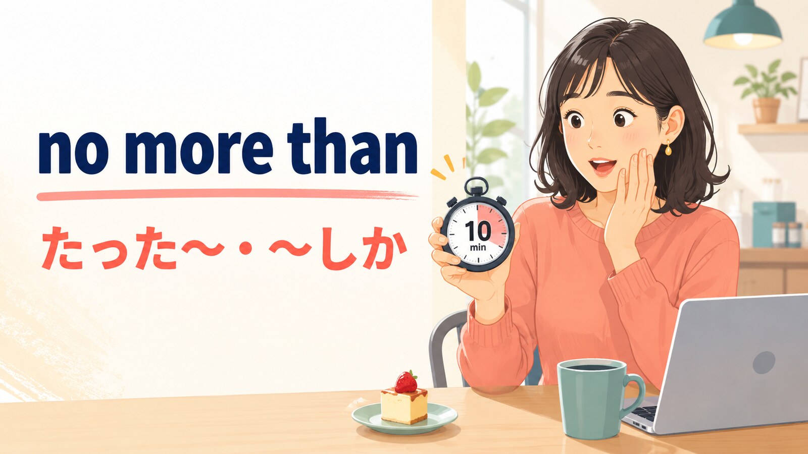 no more thanは「たった・〜しか」を表すというイメージ