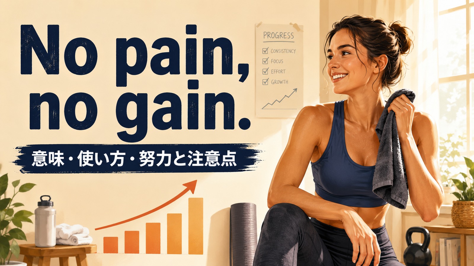 No pain, no gain.の意味は？使い方・ニュアンスと例文