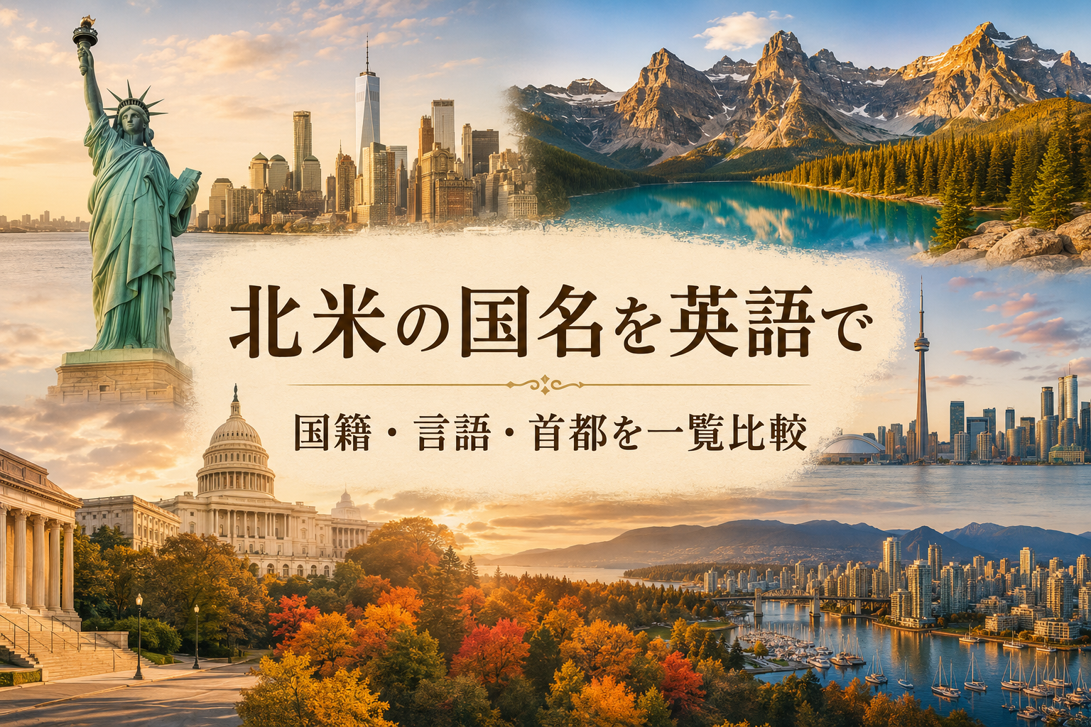 北米の国名を英語で｜国籍・言語・首都を一覧比較
