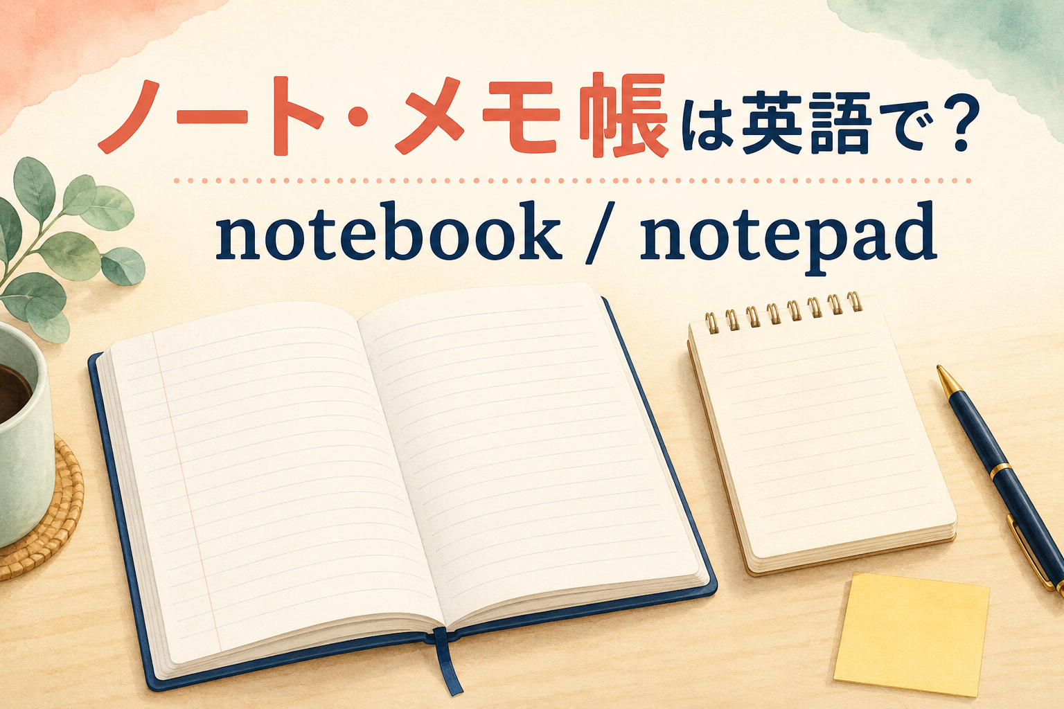 ノート・メモ帳は英語でnotebook・notepad
