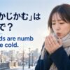 「手がかじかむ」は英語でMy hands are numb from the coldと示した冬のアイキャッチ画像