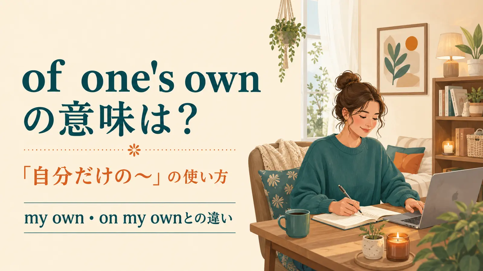 of one’s ownの意味は？my own・on one’s ownとの違いと使い方