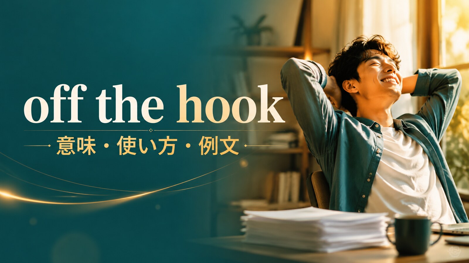 off the hookの意味・使い方・例文を解説するアイキャッチ画像
