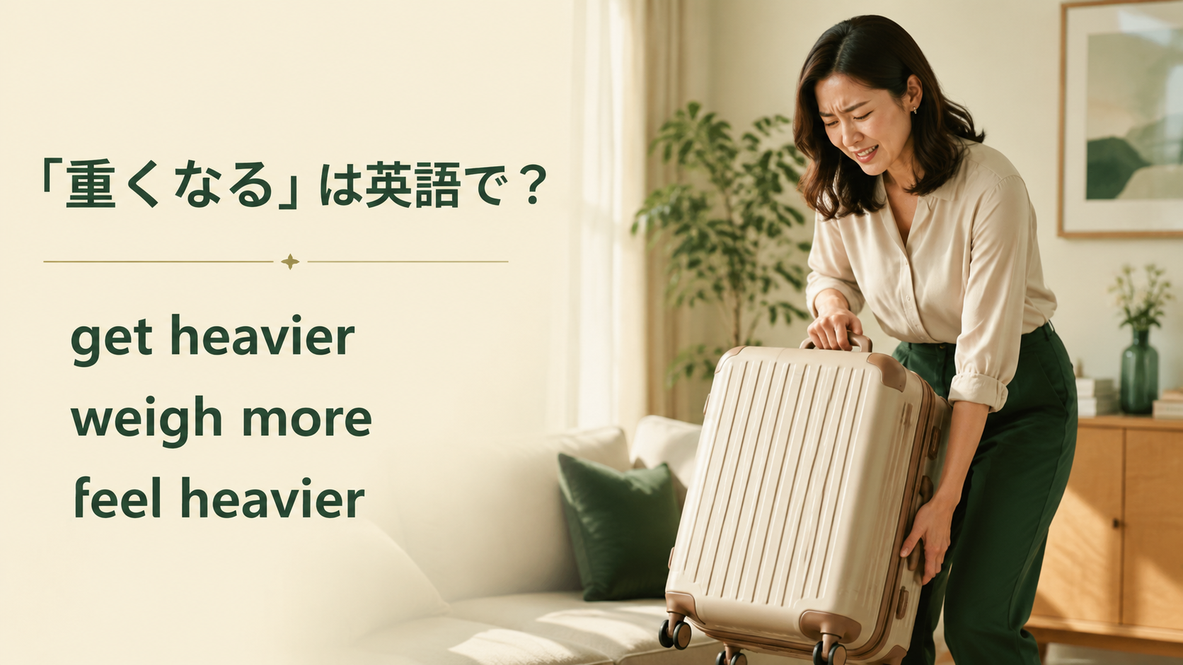 「重くなる」は英語で?get heavier・weigh more・feel heavier