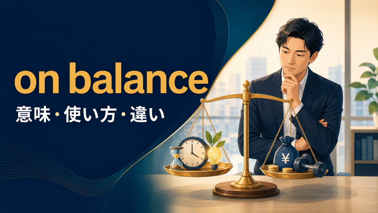 on balanceの意味は？使い方とoverall・all things consideredとの違い
