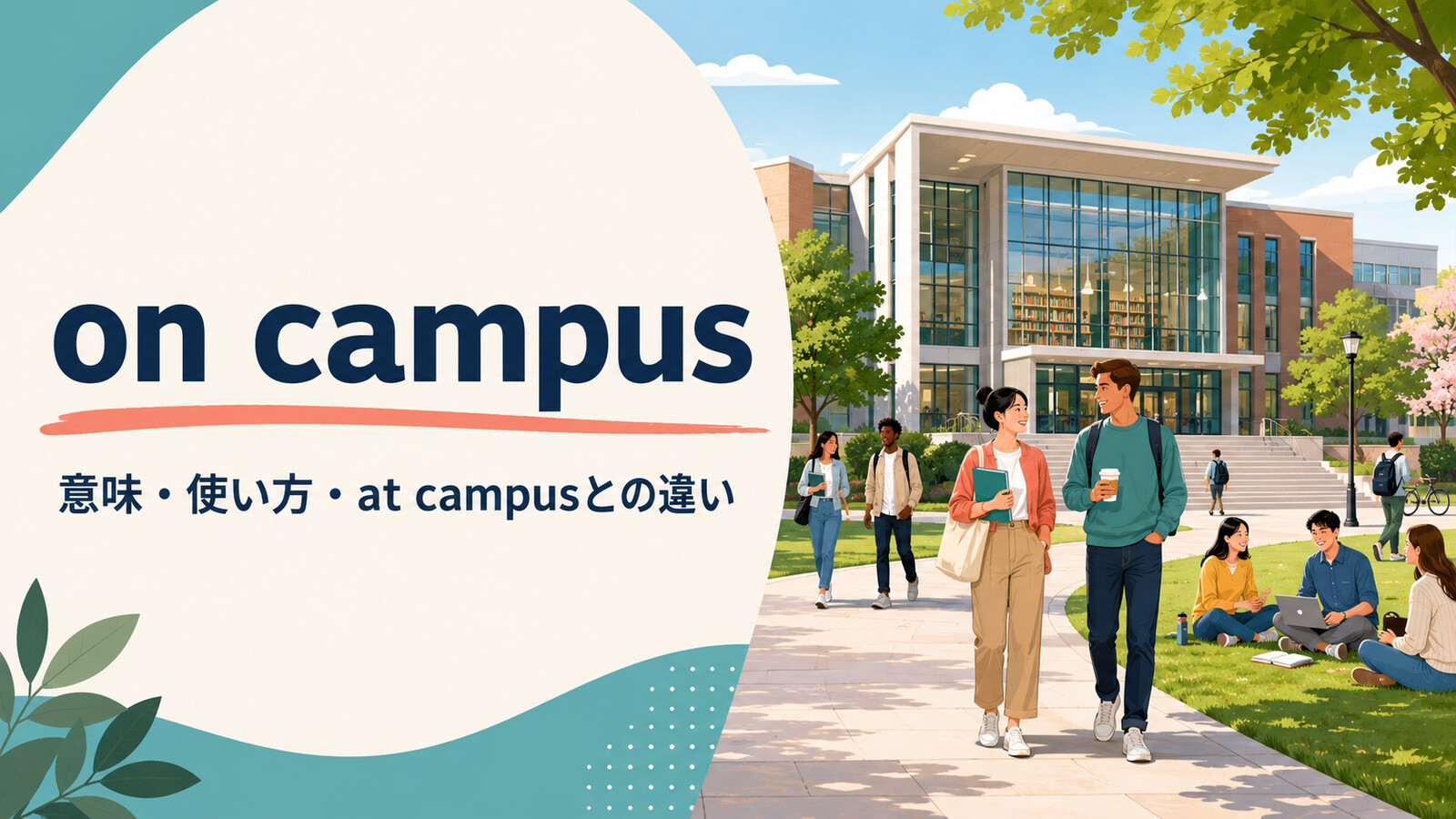 on campusの意味は？at campusとの違い・off campus・on-campusを例文解説