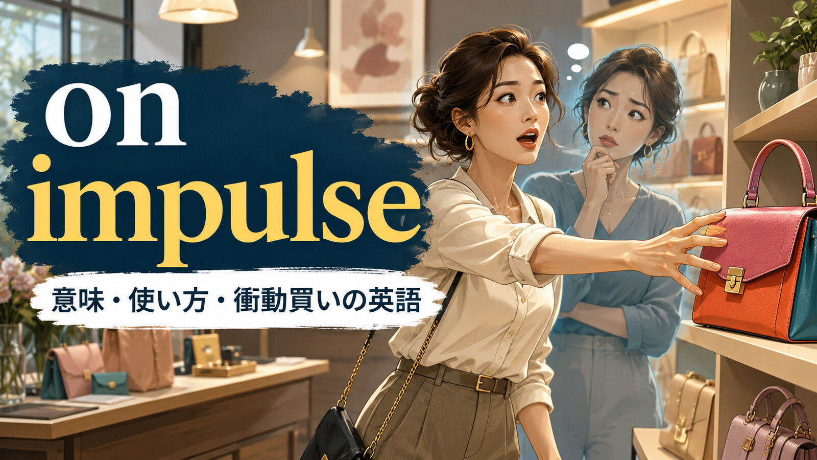 on impulseの意味・使い方・衝動買いの英語