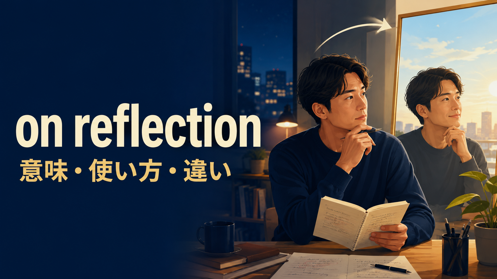 on reflectionの意味は？upon reflection・on second thoughtとの違いと使い方