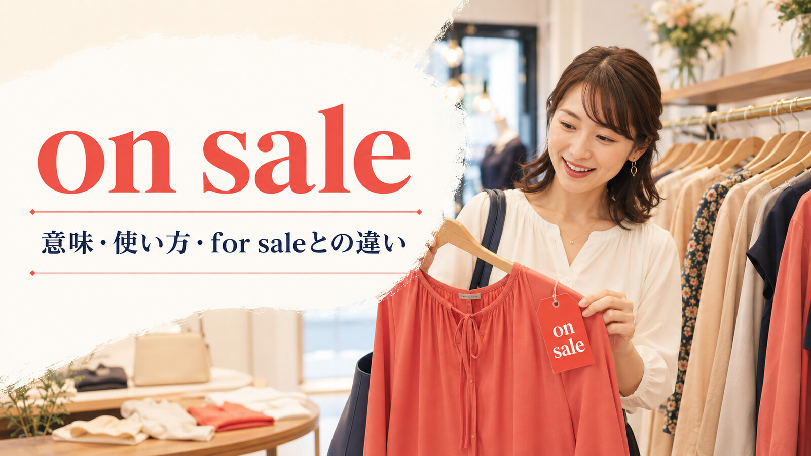 on saleの意味は？「値下げ中」の使い方とfor sale・saleとの違い