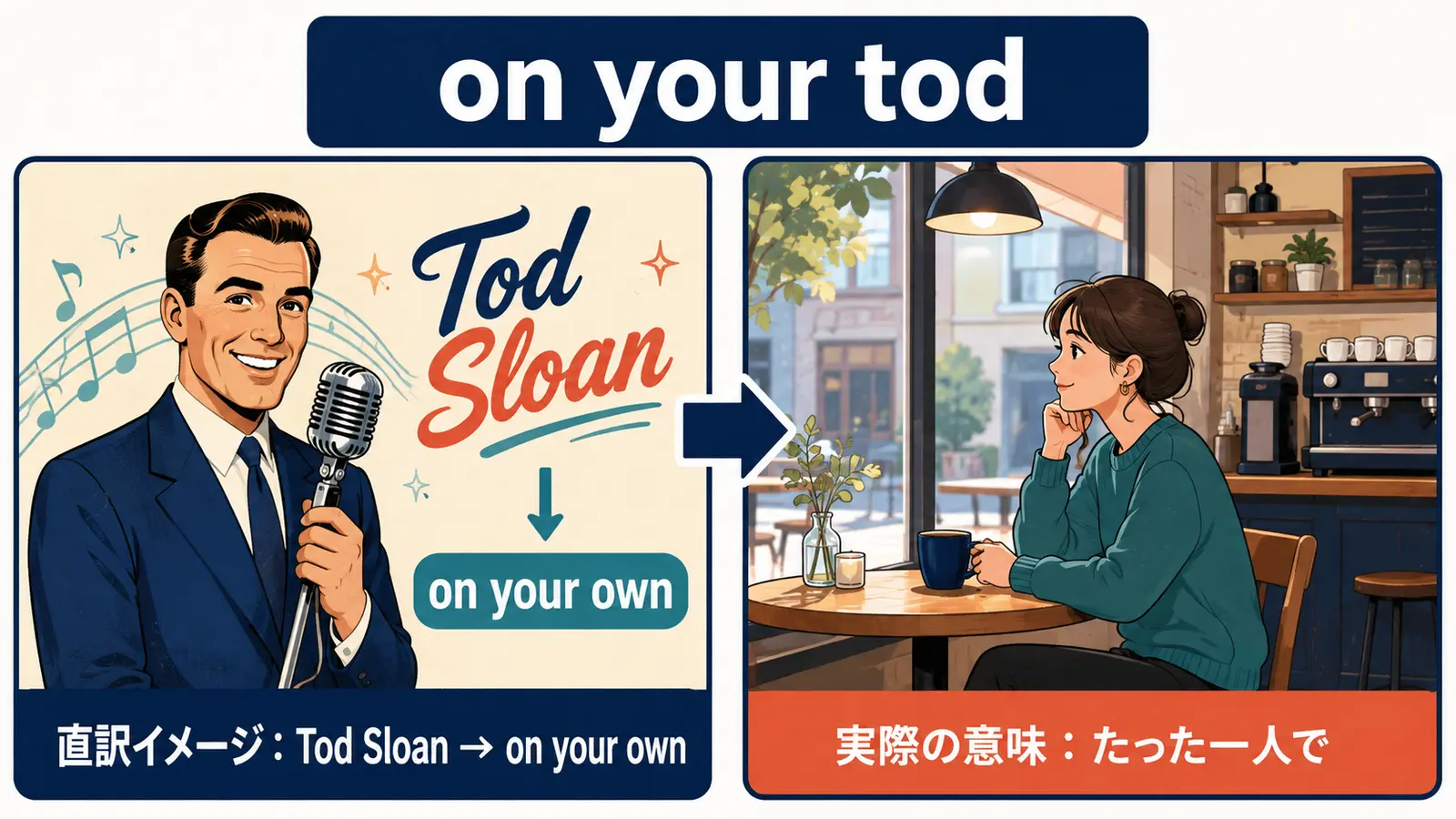 on your todの直訳イメージと実際のニュアンスの比較図
