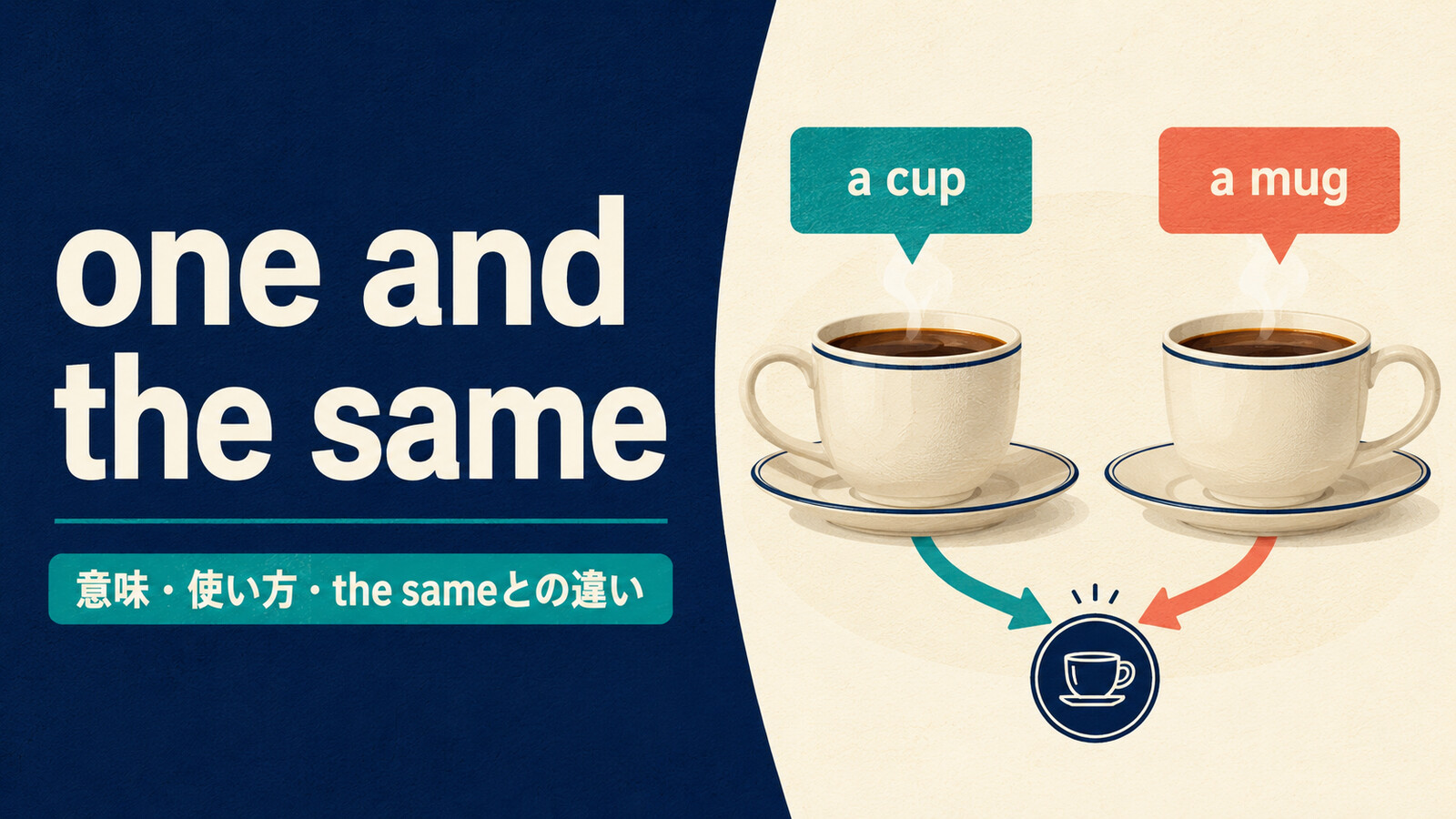 one and the sameの意味と使い方を示すアイキャッチ画像