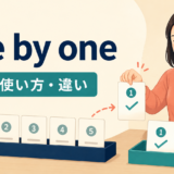 one by oneの意味・使い方・類似表現との違いを解説するアイキャッチ画像
