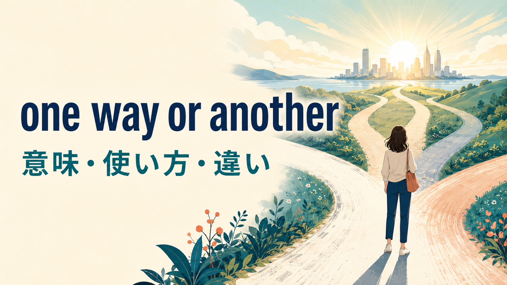 one way or anotherの意味・使い方・違いを解説するアイキャッチ画像