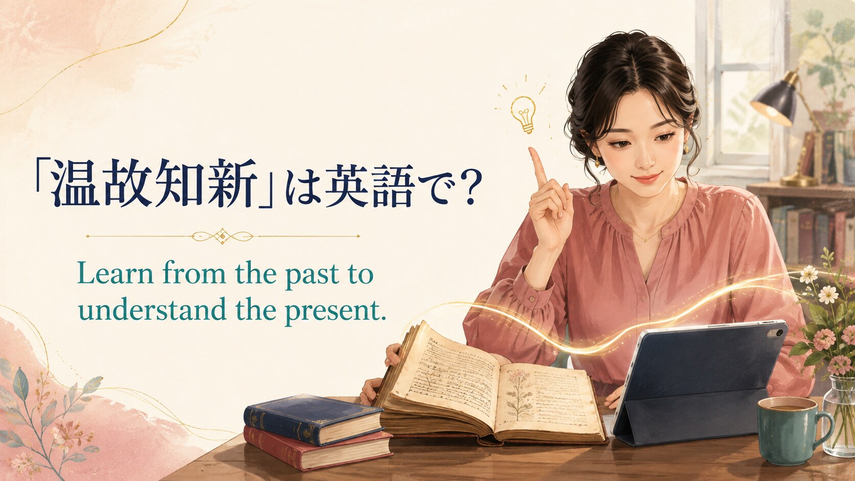 「温故知新」は英語で Learn from the past to understand the present.