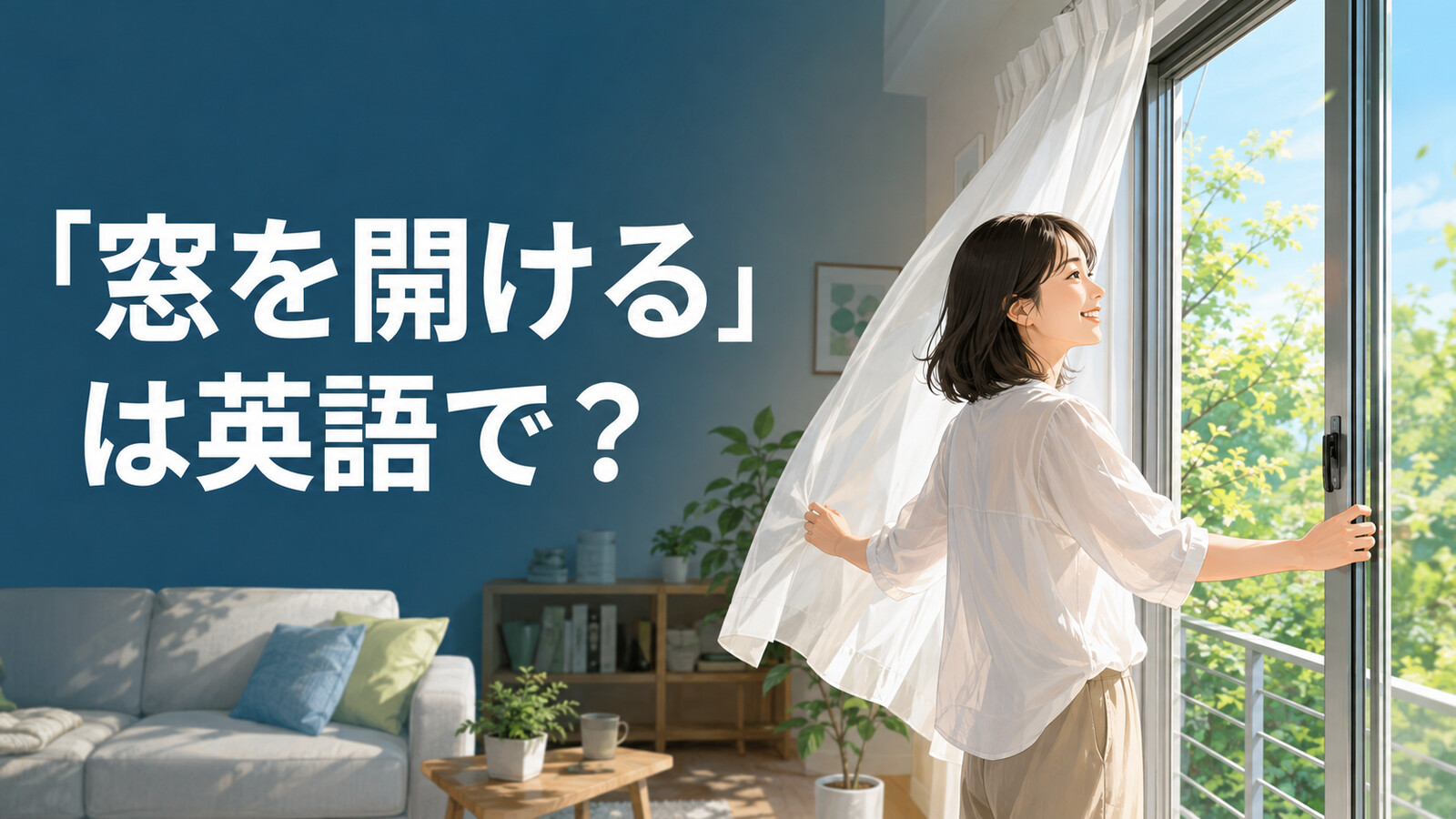 「窓を開ける」は英語で？open the windowのアイキャッチ