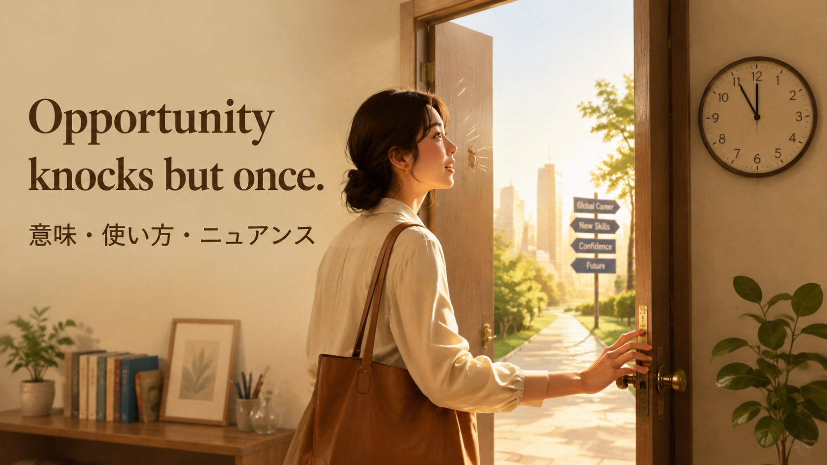 Opportunity knocks but once.の意味は？使い方・ニュアンスと例文