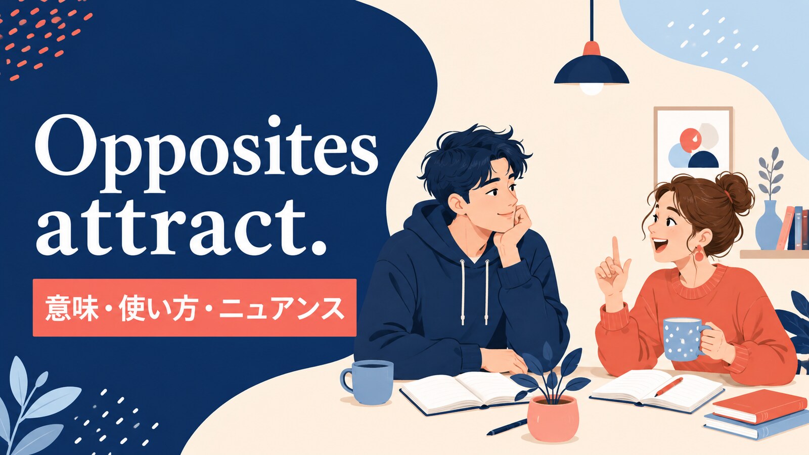 Opposites attract.の意味・使い方