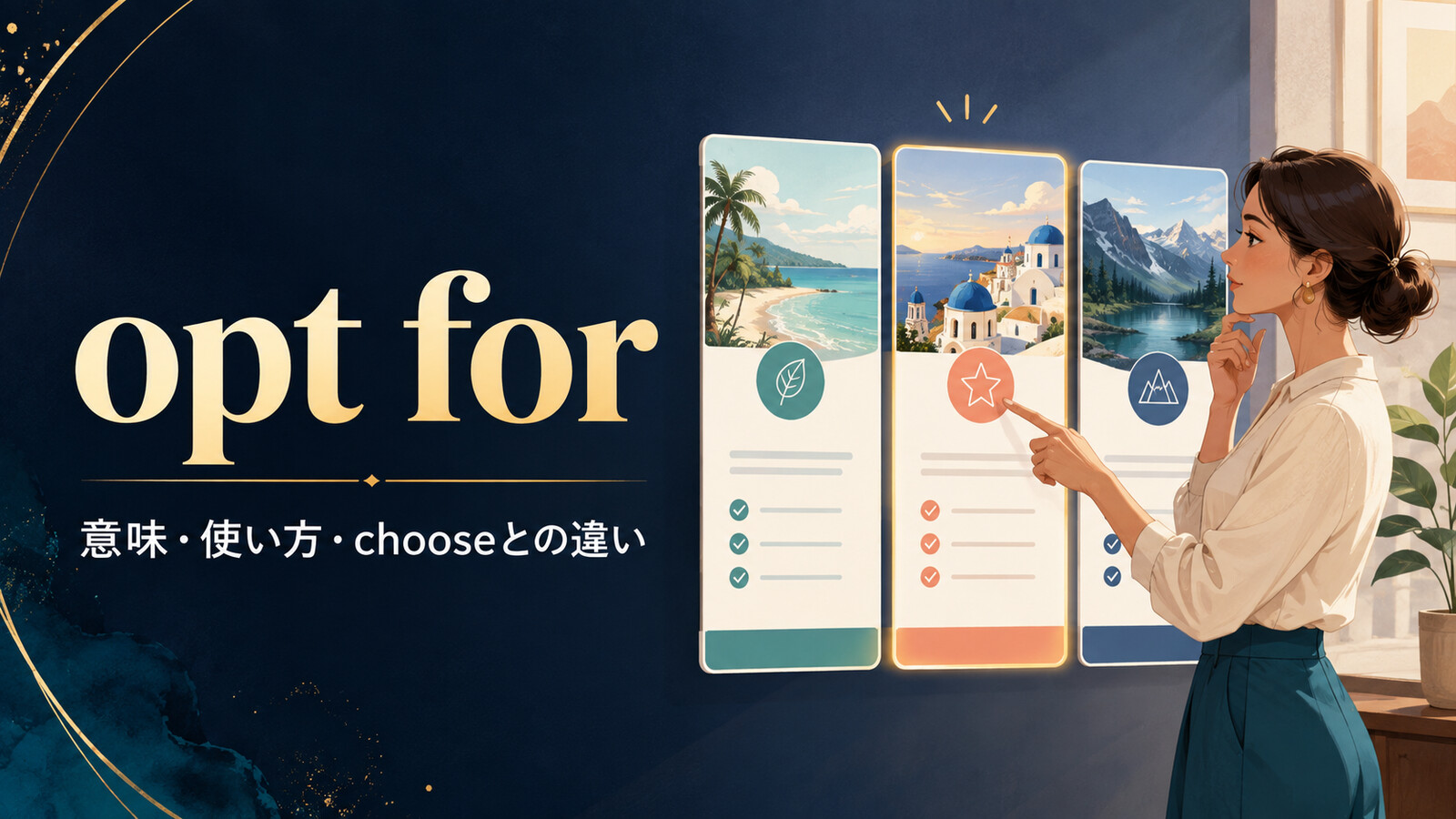 opt forの意味は？使い方・語順とchoose・pick・go forとの違いを例文で解説