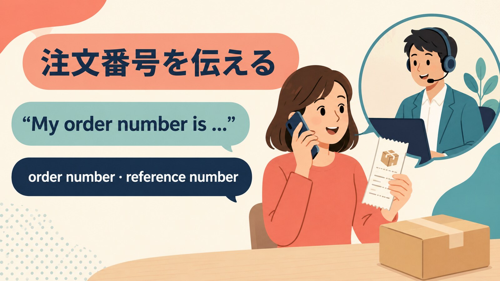 注文番号を電話で伝える英語