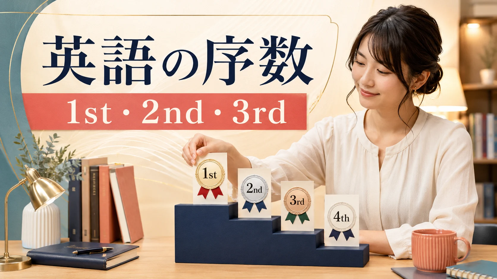 英語の序数1st・2nd・3rdを学ぶ初心者向け記事のアイキャッチ