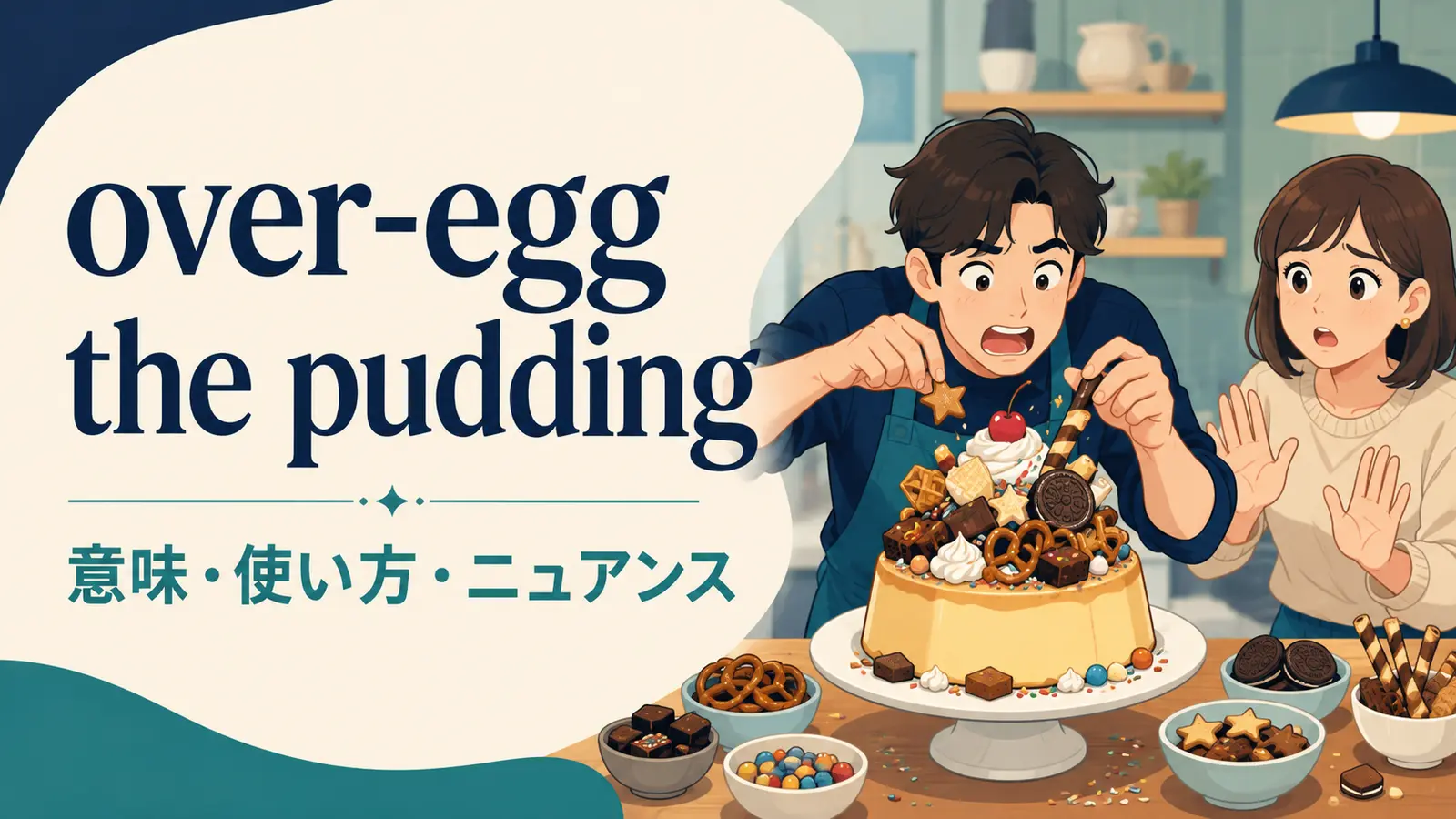 over-egg the puddingの意味・使い方・ニュアンス