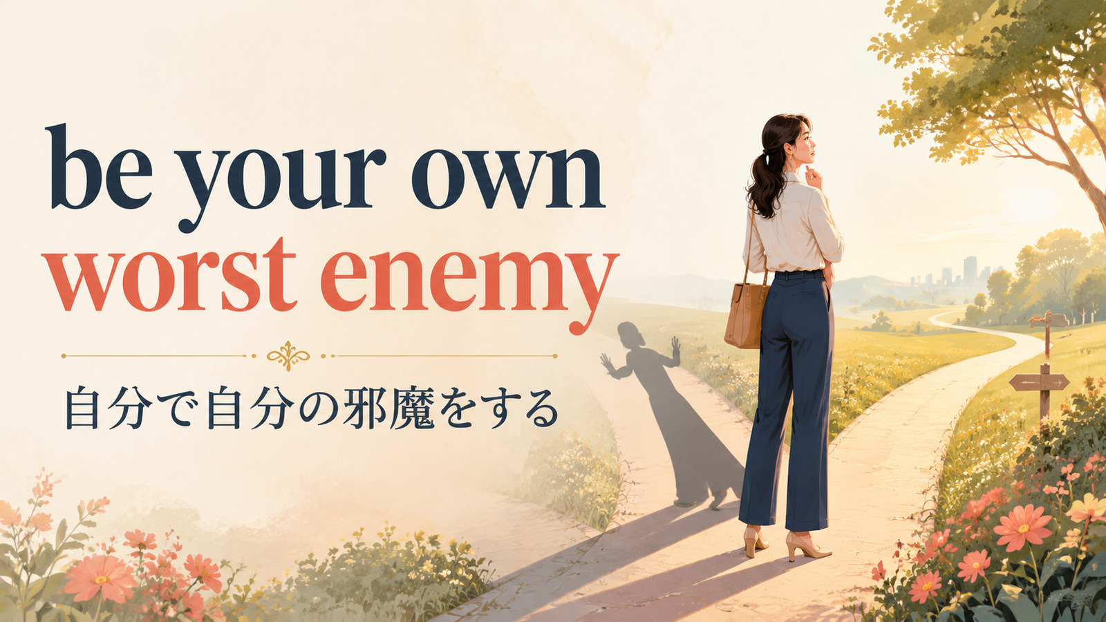 be your own worst enemyの意味は？「自分で自分の邪魔をする」の使い方