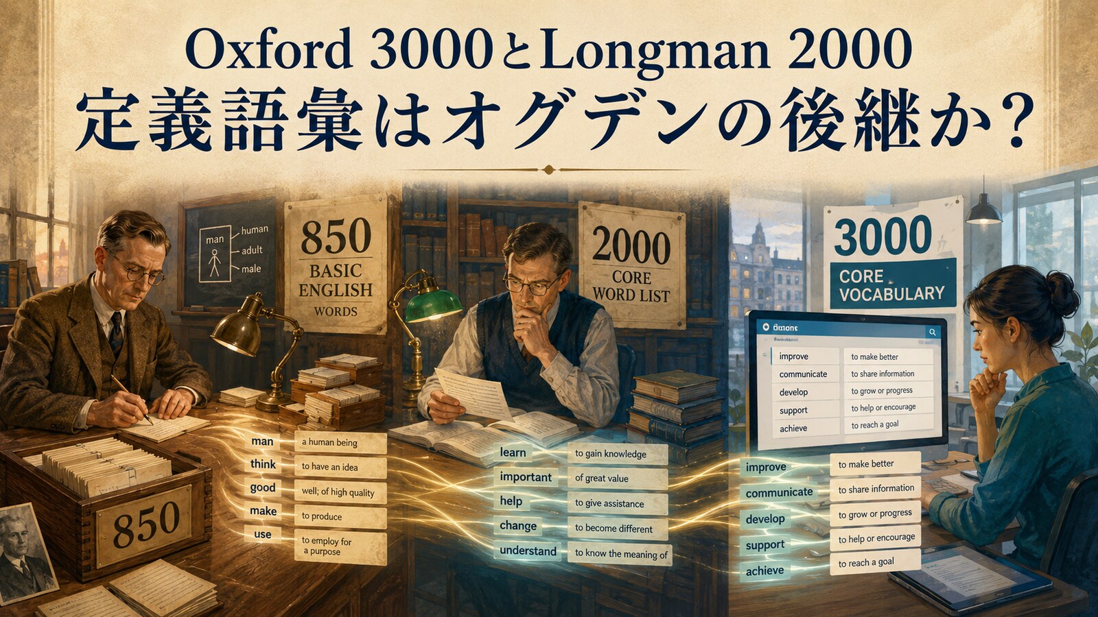 Basic English 850語からLongman 2000語とOxford 3000語へのつながり