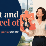 part and parcel ofの意味・使い方とpart ofとの違いを解説するアイキャッチ画像