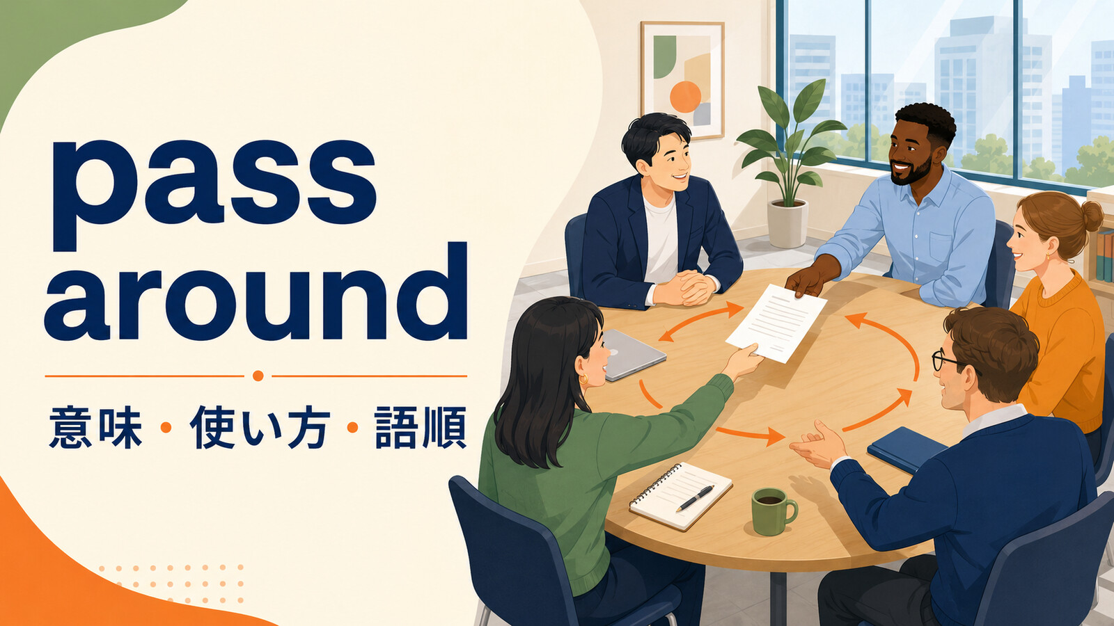pass aroundの意味は？「順番に回す・回覧する」の使い方とpass it aroundの語順
