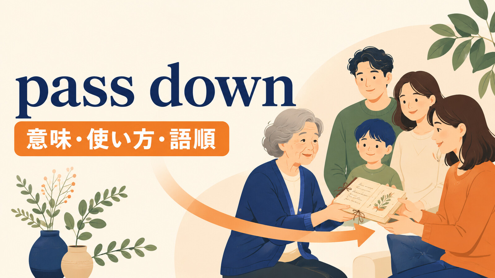 pass downの意味は？「受け継がせる・代々伝える」の使い方とpass it downの語順