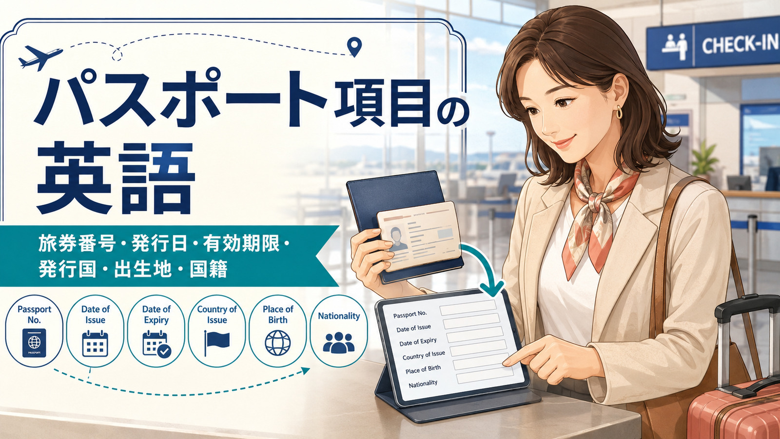 パスポート項目の英語|旅券番号・発行日・有効期限・発行国・出生地・国籍