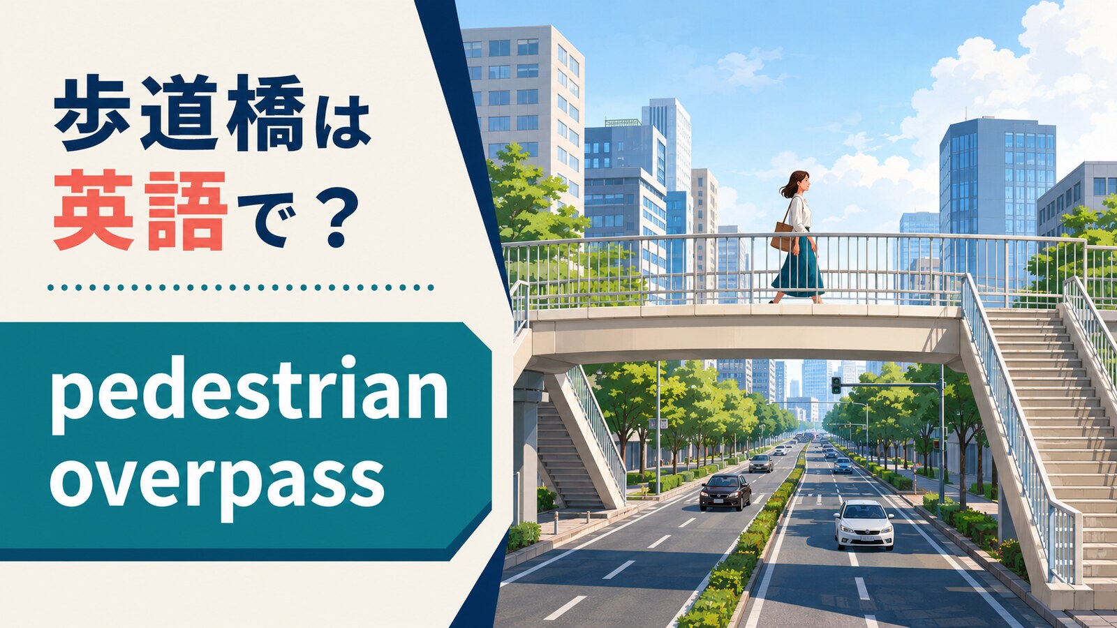 歩道橋は英語で？pedestrian overpass・footbridgeの違いと道案内例文