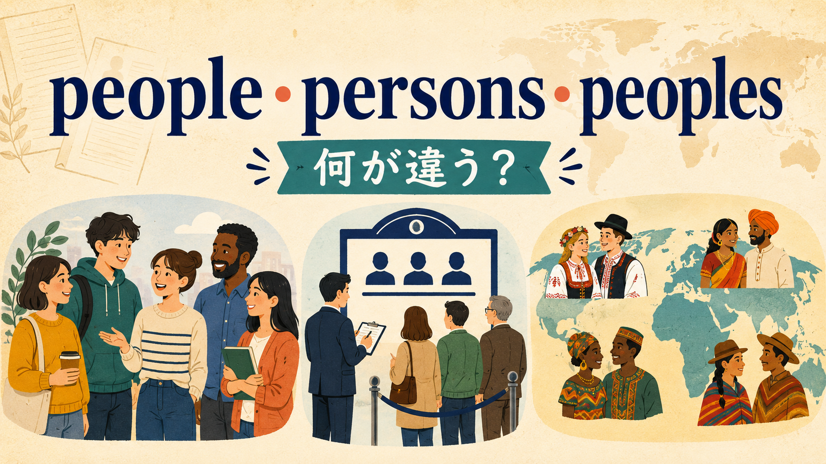 people・persons・peoplesは何が違う?