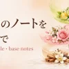 香水のノートを英語で解説するアイキャッチ画像