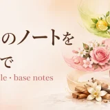 香水のノートを英語で解説するアイキャッチ画像
