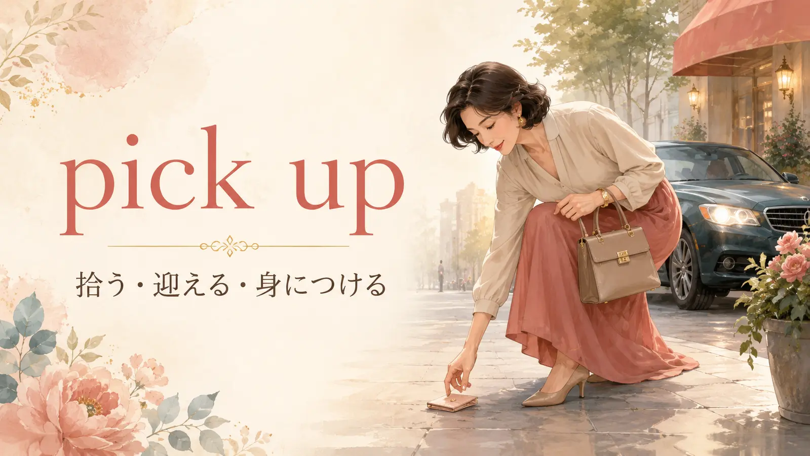 pick up 拾う・迎える・身につける