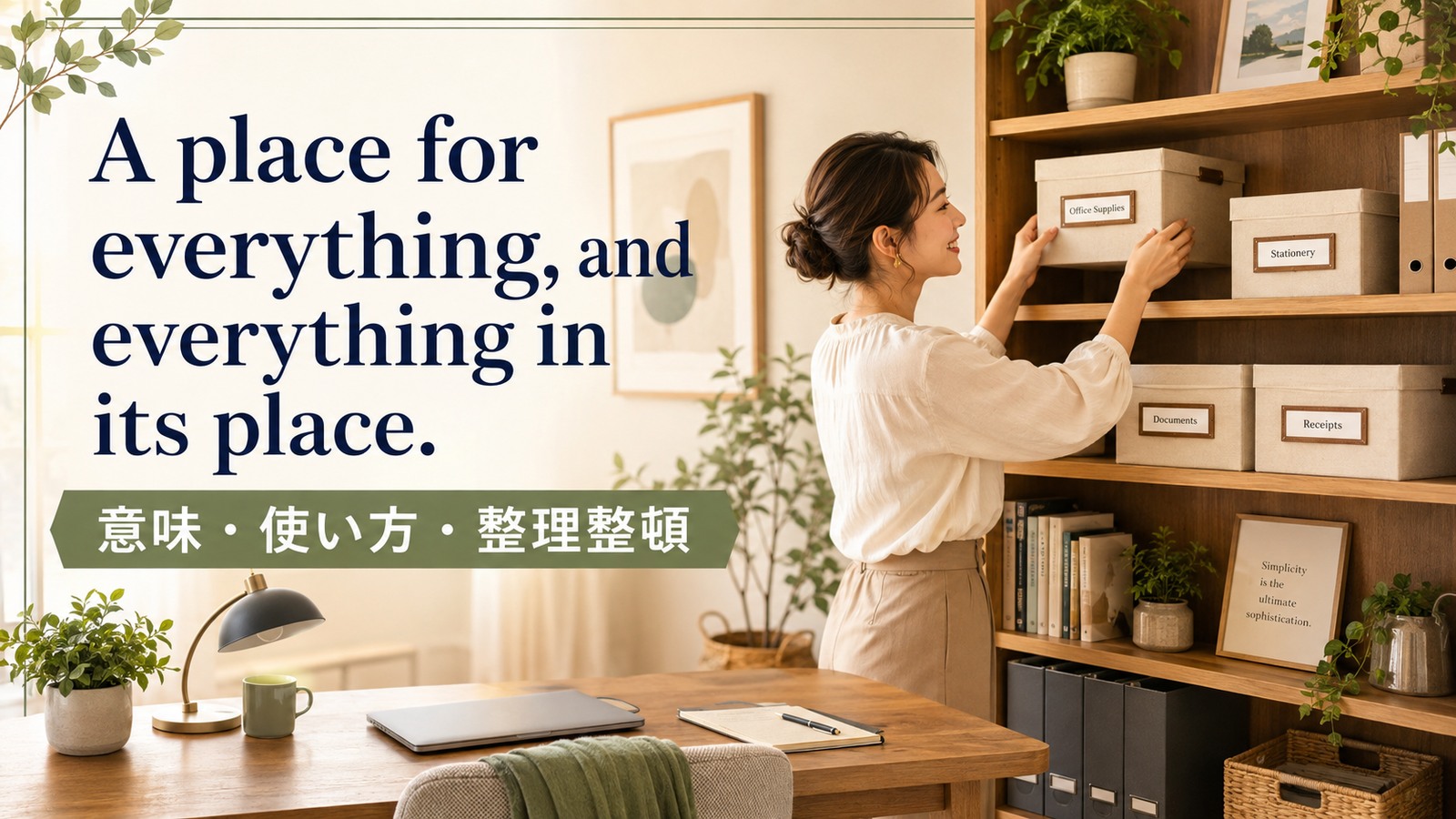A place for everything, and everything in its place.の意味・使い方を解説するアイキャッチ画像