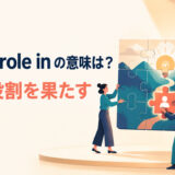 play a role inは物事の中で役割を果たすという意味を示すアイキャッチ