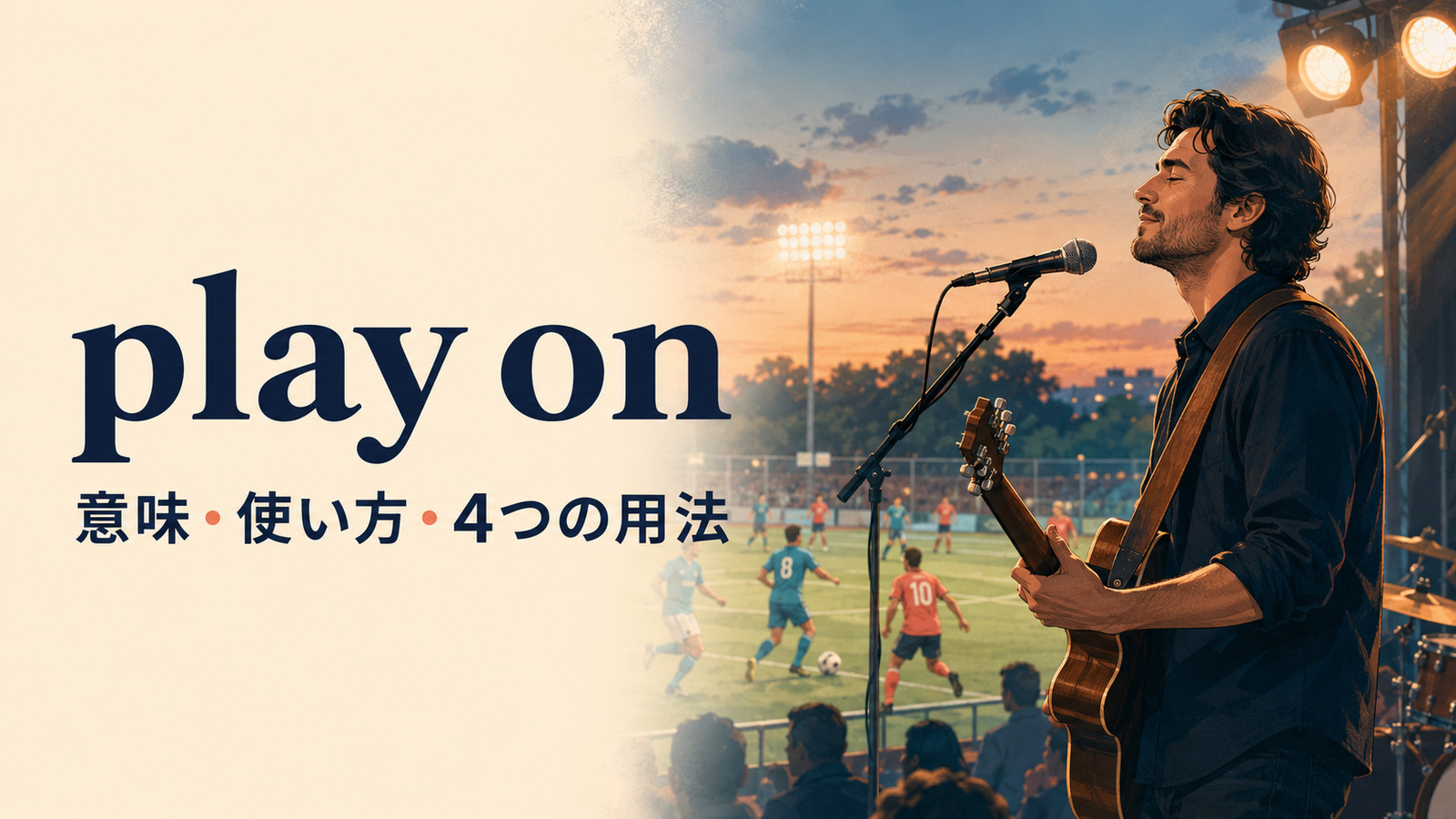 play onの意味は？「続ける・弱みにつけ込む」の4つの使い方と語順
