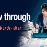 plow throughの意味と使い方を解説するアイキャッチ画像