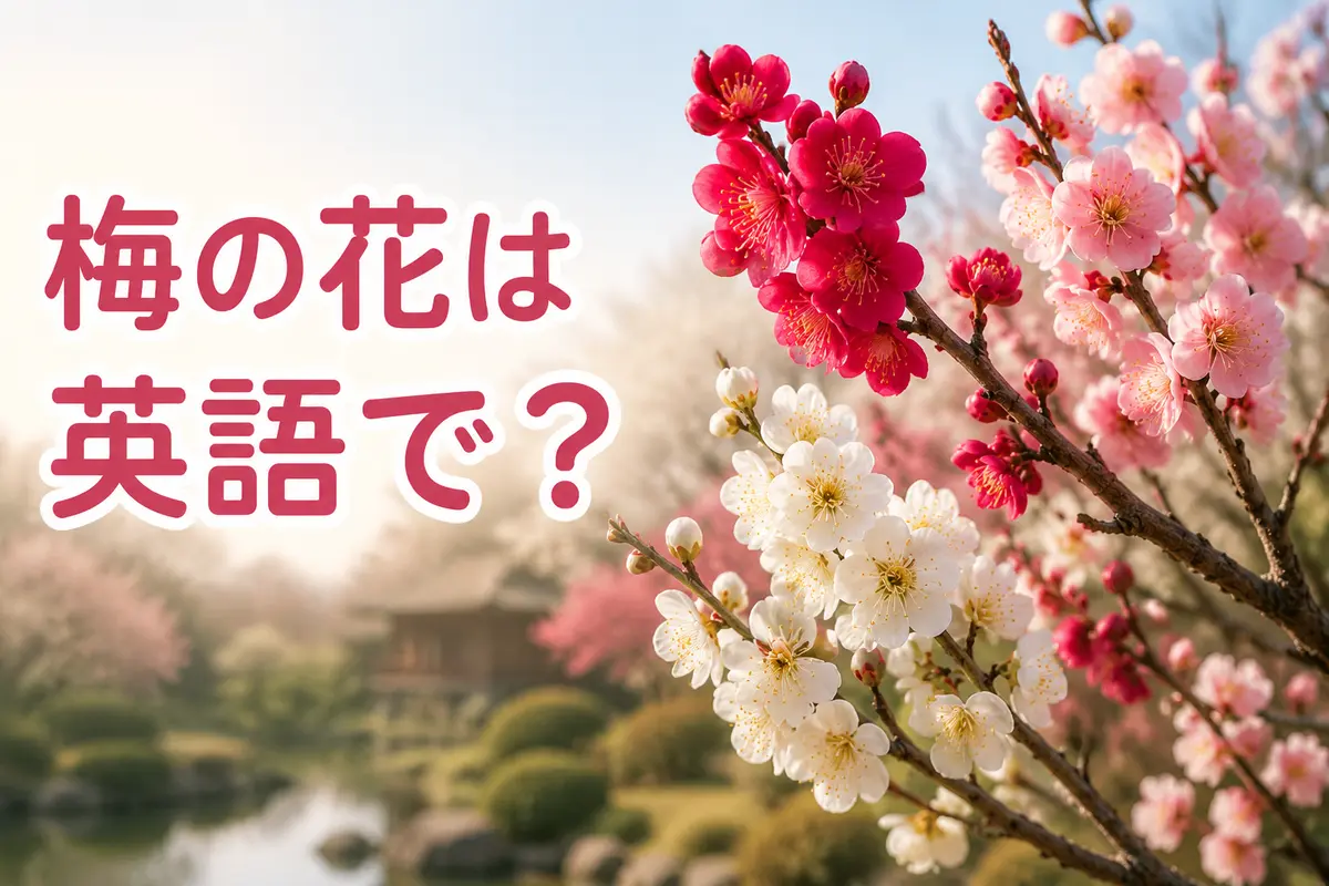 梅の花は英語でplum blossomと紹介する記事のアイキャッチ