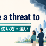 pose a threat toの意味・使い方・違いを解説するアイキャッチ画像