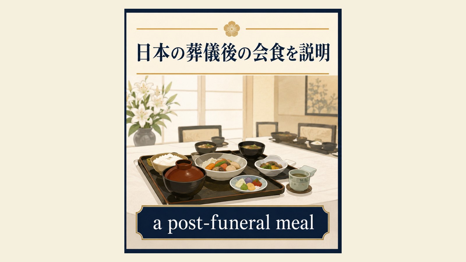 精進落としの英語表現と使い分けを説明するイラスト