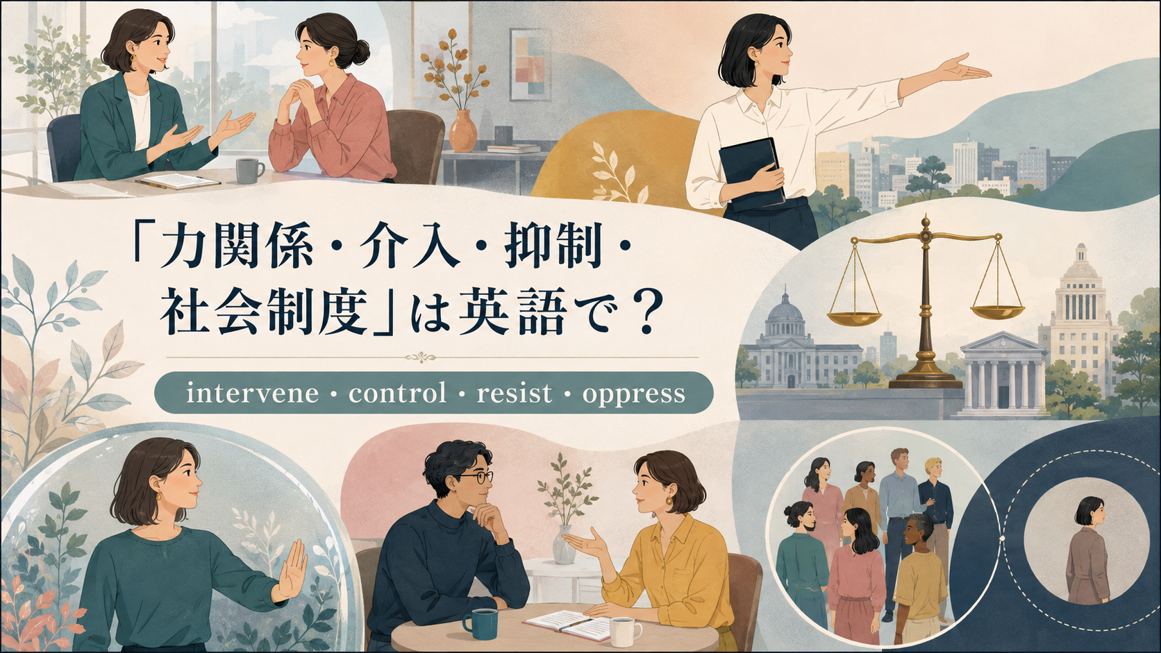 力関係・介入・抑制・社会制度の英語表現まとめ