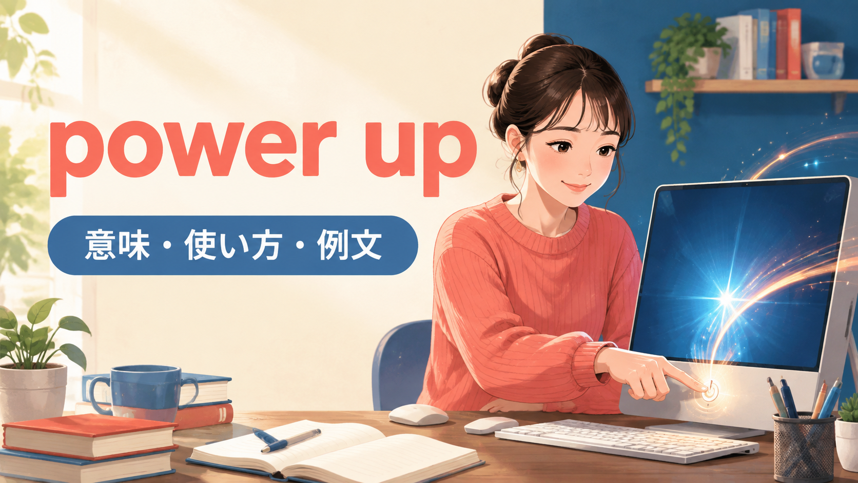 power upの意味は？語順・使い方とpower on・turn on・boot upとの違い