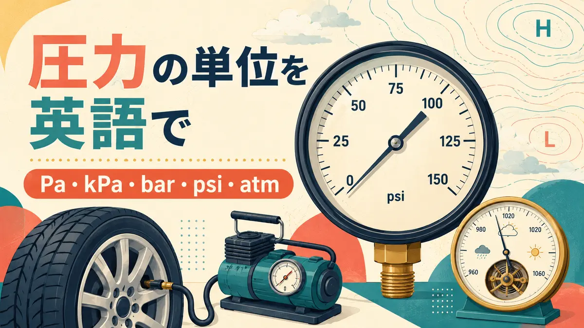 圧力計・タイヤ・空気入れ・気圧計で学ぶ英語の圧力単位