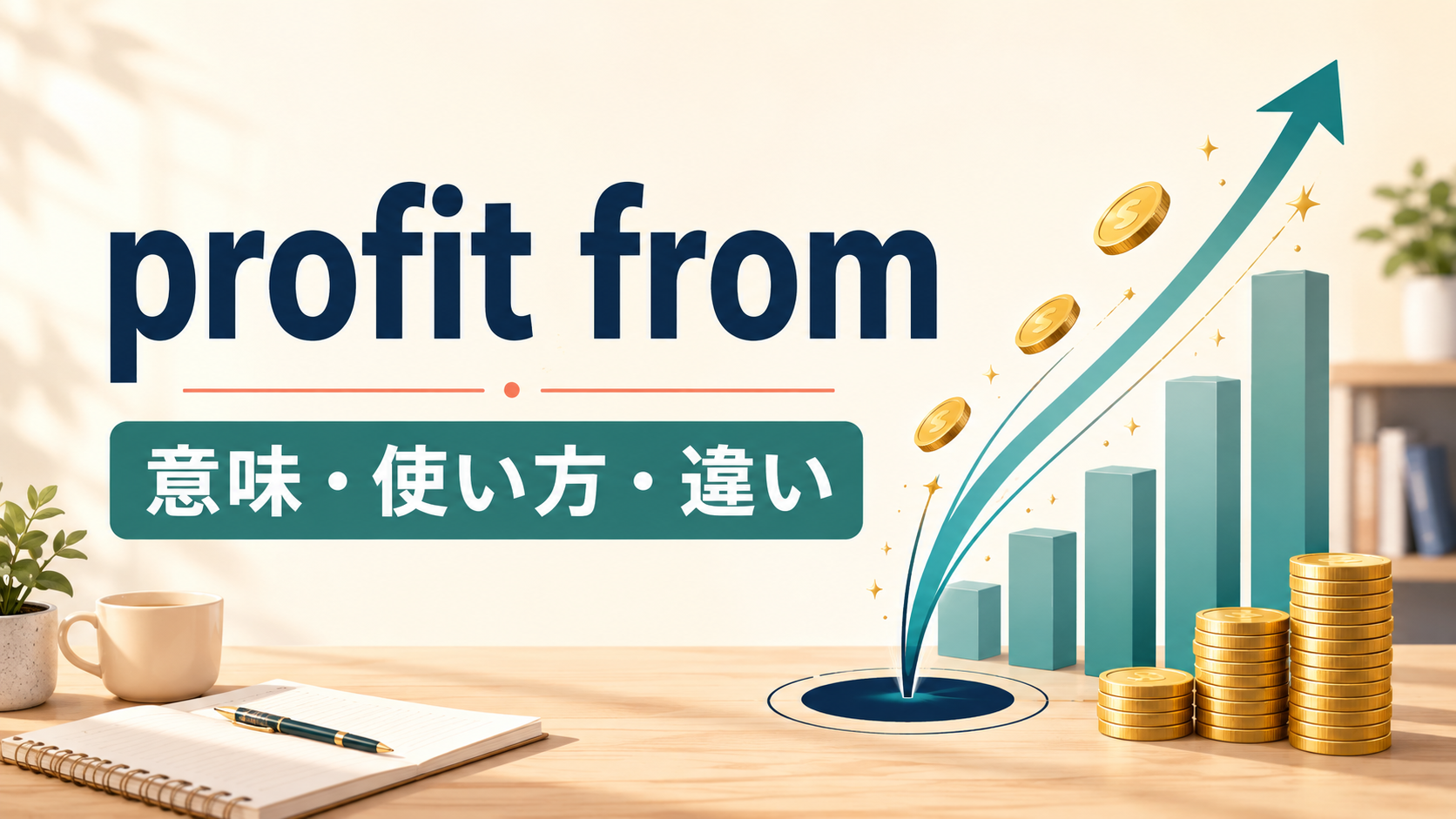 profit fromの意味は？「～から利益を得る」の使い方とbenefit fromとの違い