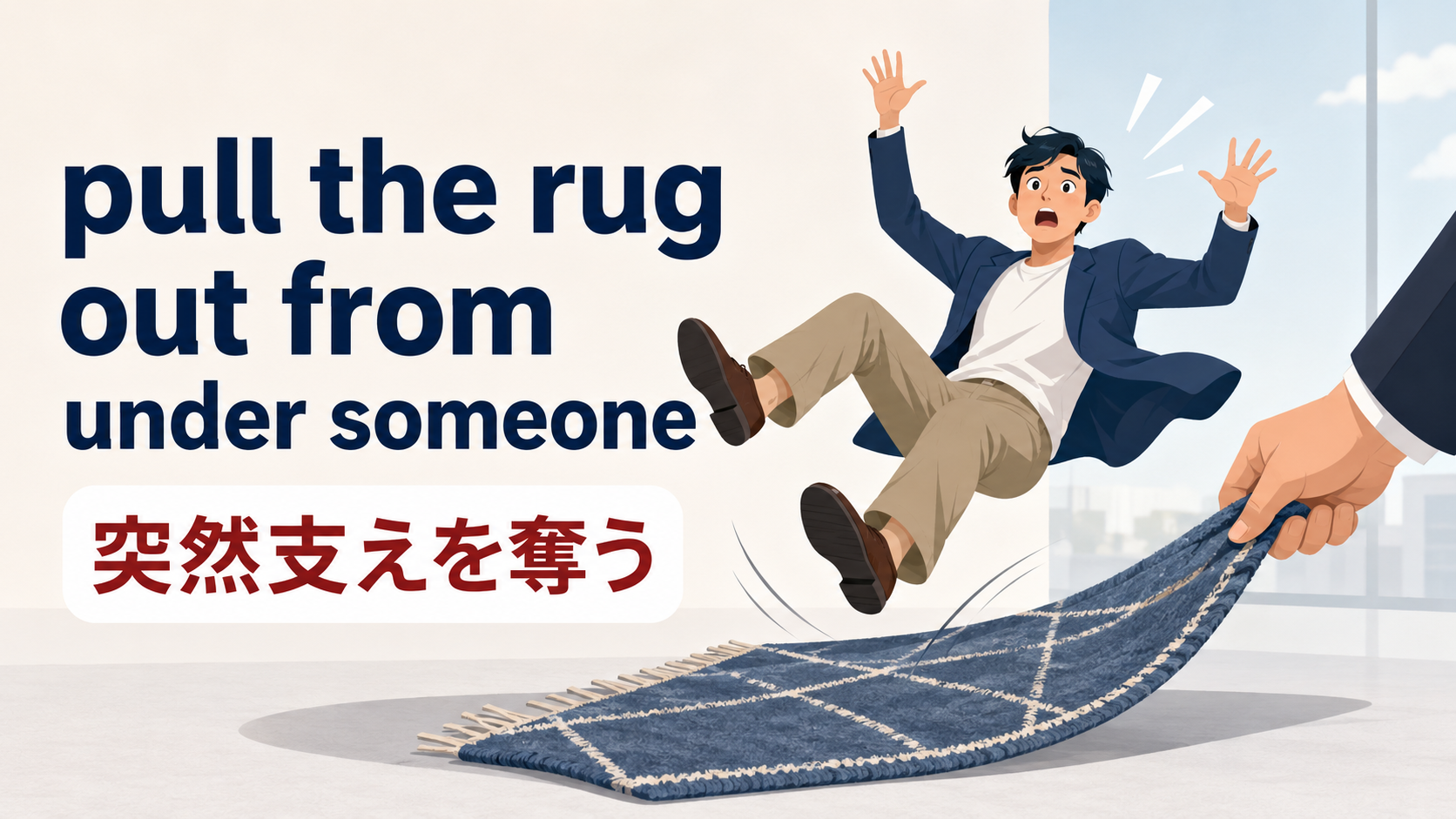 pull the rug out from under someoneの意味と使い方