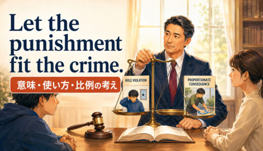 Let the punishment fit the crime.の意味は？使い方・ニュアンスと例文