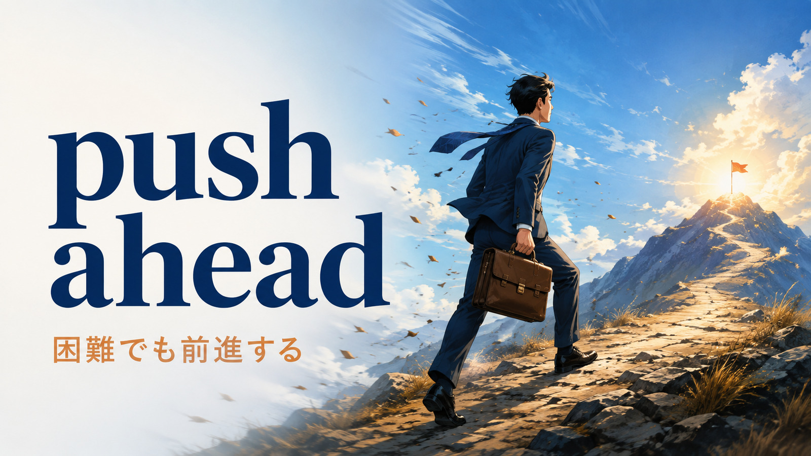 push aheadの意味は？困難でも「推し進める」使い方とmove forwardとの違い